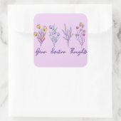 成長前向き思考ワイルドフラワーフローラ植物 スクエアシール (バッグ)