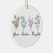 成長前向き思考ワイルドフラワーフローラ植物 セラミックオーナメント (右)