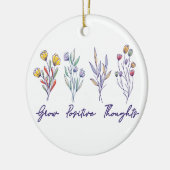 成長前向き思考ワイルドフラワーフローラ植物 セラミックオーナメント (左)