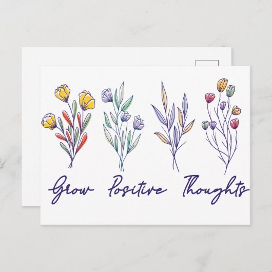 成長前向き思考ワイルドフラワーフローラ植物 ポストカード (正面/裏面)
