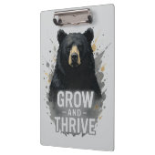 成長威厳のあるブラックベアアート クリップボード (左)