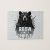 成長威厳のあるブラックベアアート ジグソーパズル (横)