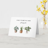 成長植物愛好者のモダンハッピーバースデー カード (黄色い花)