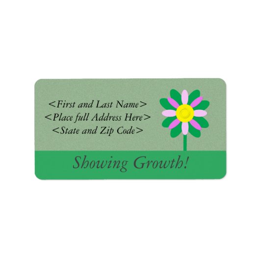 成長花のカスタマイズ可能な住所 シールの表示 ラベル (正面)