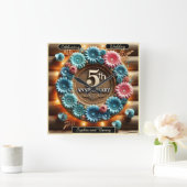 成長輪:5周年記念デザイン スクエア壁時計 (ホーム)