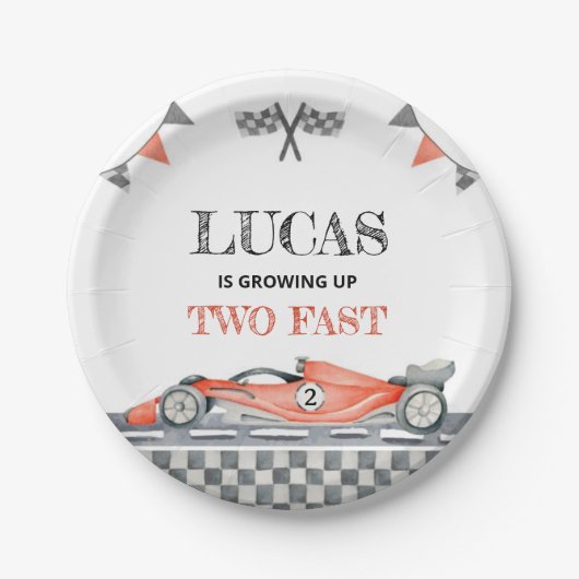 成長2つの高速誕生日紙プレート ペーパープレート (正面)