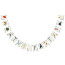 成長2つの高速車の誕生日バンティングフラグ