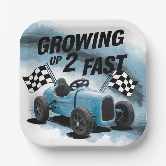 成長2速い誕生日パーティー ペーパープレート (正面)