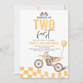 成長2高速イエローダートバイクボーイ誕生日 招待状 (正面)