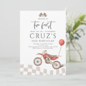 成長2高速イエローダートバイクボーイ誕生日 招待状 (スタンド正面)