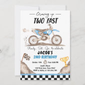 成長2高速ダートバイクサイクリング少年誕生日 招待状 (正面)