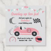 成長2高速フェスティバルピンクレースカー誕生日 フェイバータグ (裏面)