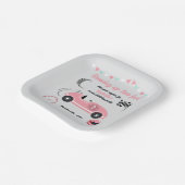 成長2高速フェスティバルピンクレースカー誕生日 ペーパープレート (傾斜あり)