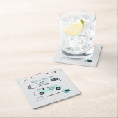 成長2高速フェスティバルブルーレースカー誕生日 スクエアペーパーコースター (インサイチュ)