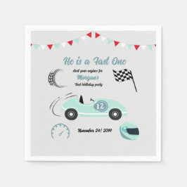 成長2高速フェスティバルブルーレースカー誕生日 スタンダードカクテルナプキン