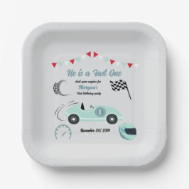 成長2高速フェスティバルブルーレースカー誕生日 ペーパープレート