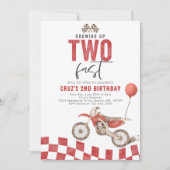 成長2高速レッドダートバイクボーイ誕生日 招待状 (正面)