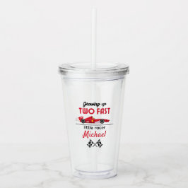 成長2高速レッドレースカーボーイ2歳の誕生日 アクリルタンブラー