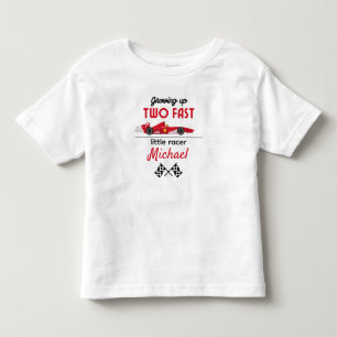 成長2高速レッドレースカーボーイ2歳の誕生日 トドラーTシャツ