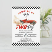 成長2高速レッドレースカー2nd誕生日 招待状 (スタンド正面)