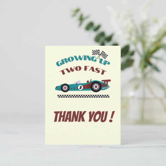 成長2高速レトロボーイレースカーありがとう ポストカード (スタンド正面)