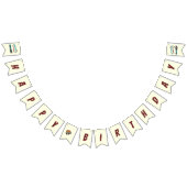 成長2高速レトロレースカー第2誕生日 バンティングフラッグ (全)