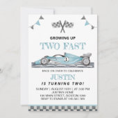 成長2高速誕生日招待状レーシングカー 招待状 (正面)