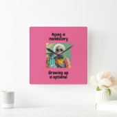 成長 スクエア壁時計 (ホーム)