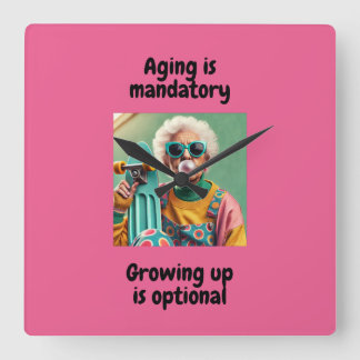 成長 スクエア壁時計