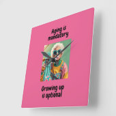 成長 スクエア壁時計 (傾斜)