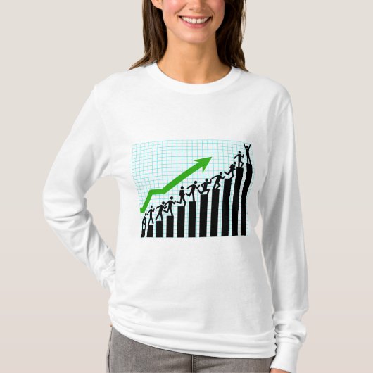 成長 成功 進行状況 バーチャート Tシャツ (正面)