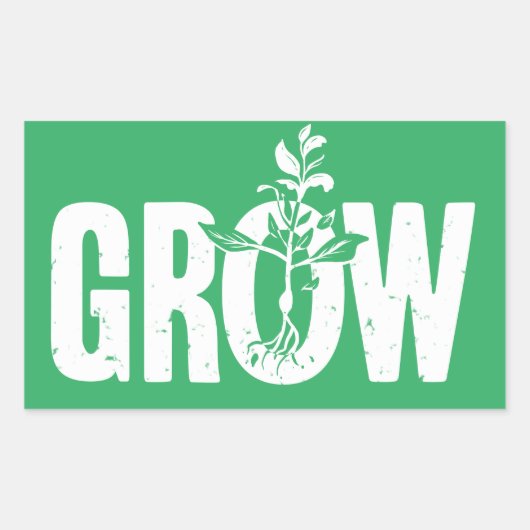 成長 長方形シール (正面)