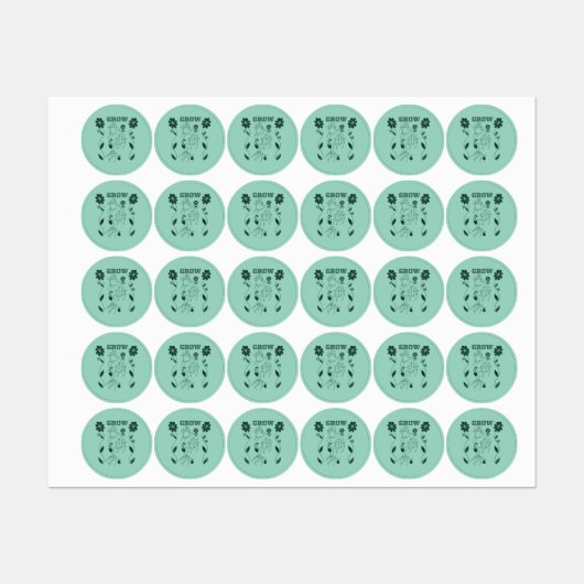 成長 – ASLデザイン ラベル (シート)