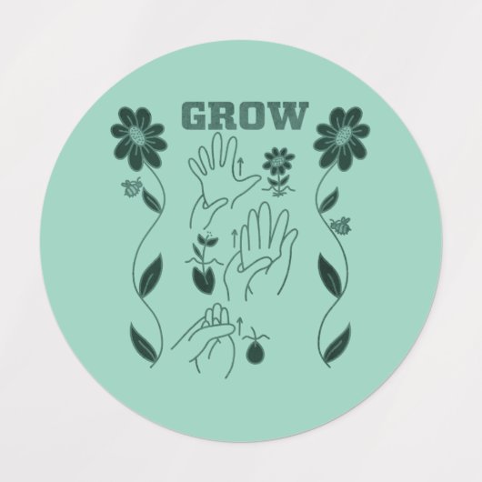 成長 – ASLデザイン ラベル (デザイン2)