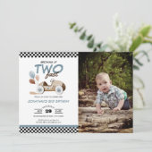 成長Two Fast Boy誕生日車のヴィンテージ写真 招待状 (スタンド正面)