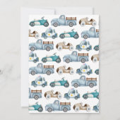 成長Two Fast Boy誕生日車のヴィンテージ写真 招待状 (裏面)