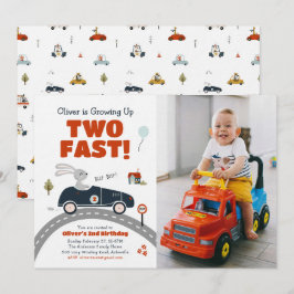成長Two Fast Cars誕生日招待状 招待状