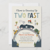 成長Two Fast Cars誕生日招待状 招待状 (正面)
