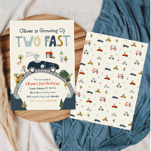 成長Two Fast Cars誕生日招待状