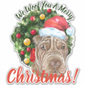 我々あなたを笑うクリスマス砂の色シャールペイ シール (正面)