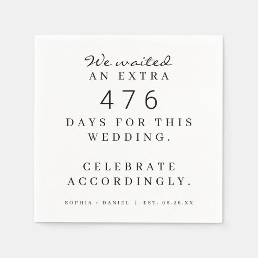 我々おもしろいが待ったパンデミックな結婚披露宴 スタンダードカクテルナプキン (正面)