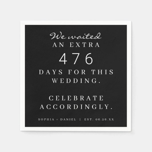 我々おもしろいが待ったパンデミックな結婚披露宴 スタンダードカクテルナプキン (正面)