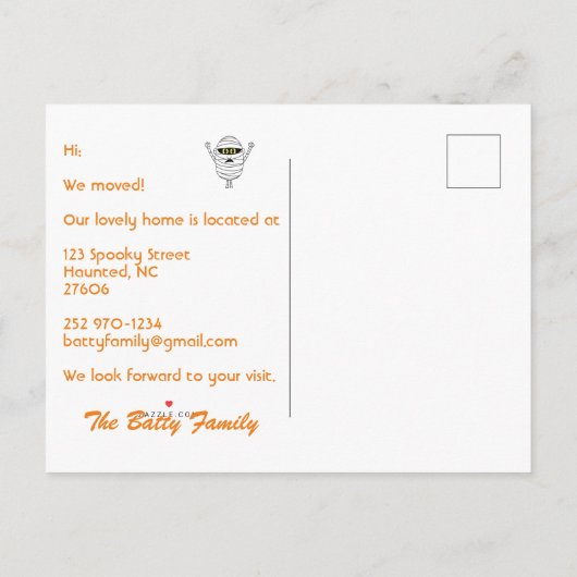 我々おもしろいはレッドブラックウォーターカラーハウスを移幽霊のよく出る動 案内ポストカード (裏面)