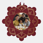 我々があなたを愛する喜び |クリスマスの賛美歌の休日の写真 オーナメントカード (正面)