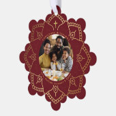 我々があなたを愛する喜び |クリスマスの賛美歌の休日の写真 オーナメントカード (左)