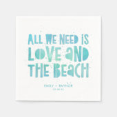 我々がカジュアル必要としているのは愛ビーチ結婚式 スタンダードカクテルナプキン (正面)