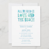 我々がカジュアル必要としているのは愛ビーチ結婚式 招待状 (正面)