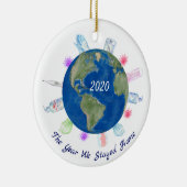 我々がホームステイ検疫ワールド2020コビデに滞在した年 セラミックオーナメント (右)