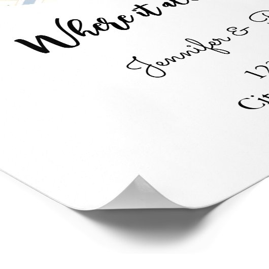 我々がマップに出会った場所 |パーソナライズされた記念日 ポスター (角)