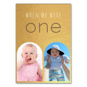 我々が一つのフェイク金ゴールド写真アー結婚チの テーブルナンバー (正面)